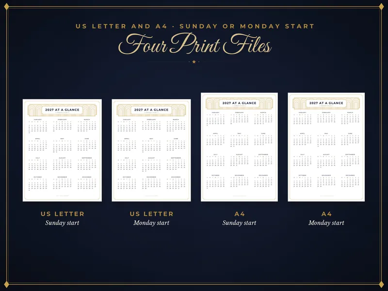 2027 Goal Planner: paper sizes