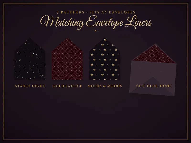 Gothic Christmas Cards: envelope liners