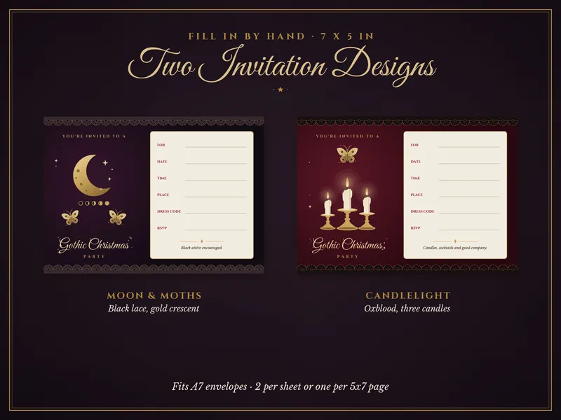Gothic Christmas Party Kit: invitations