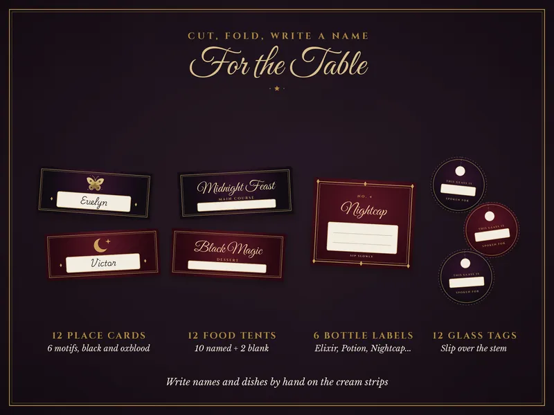 Gothic Christmas Party Kit: table pieces