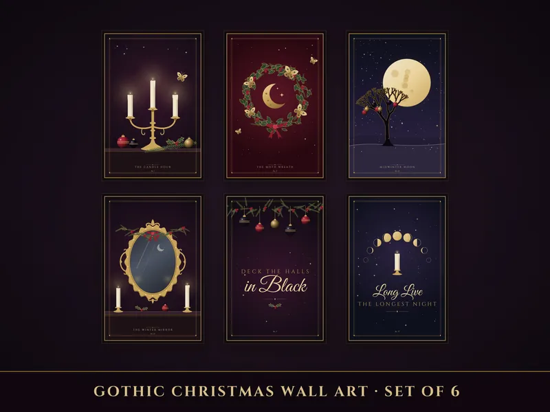 Gothic Christmas Wall Art: overview