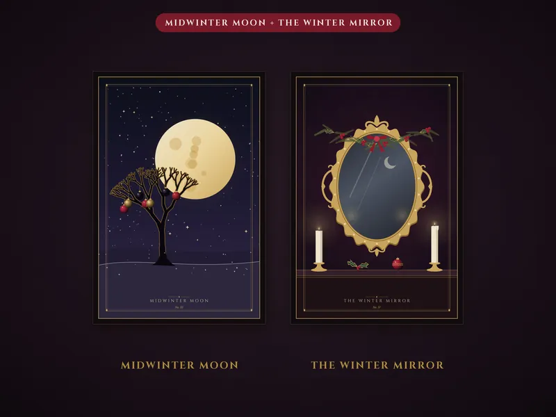 Gothic Christmas Wall Art: moon mirror