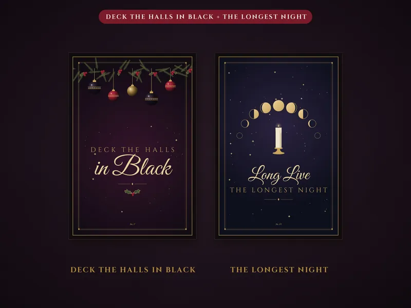 Gothic Christmas Wall Art: halls night