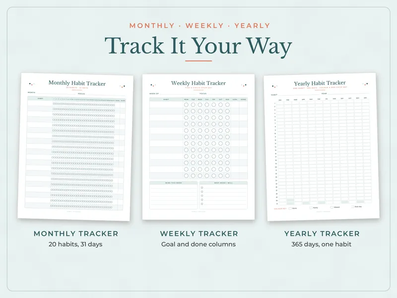 Habit Tracker Bundle: trackers