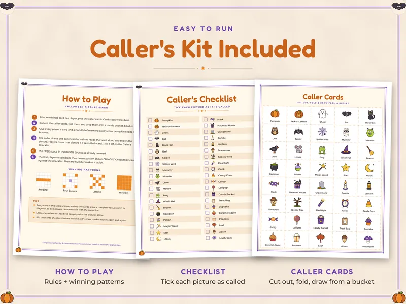 Halloween Picture Bingo: caller's kit
