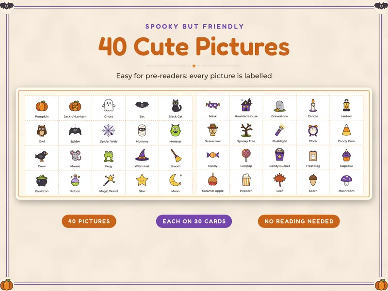 Halloween Picture Bingo: details