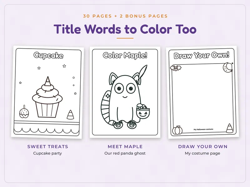 Bold and Easy Halloween Coloring Pages: extras