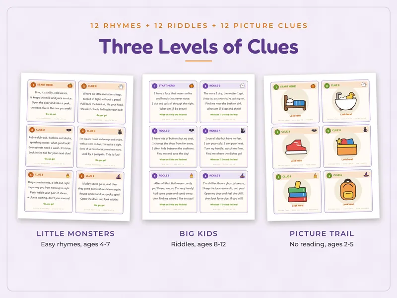 Halloween Scavenger Hunt: clues
