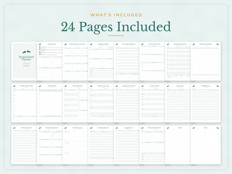 Homeschool Planner: what's included