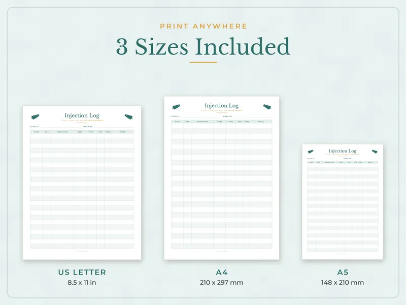 IVF Planner: paper sizes