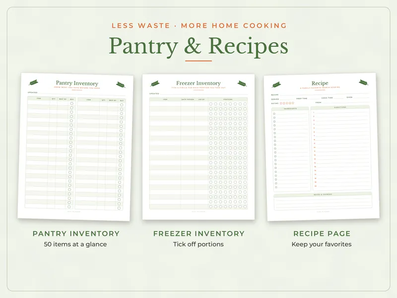 Meal Planner and Grocery List Binder: kitchen