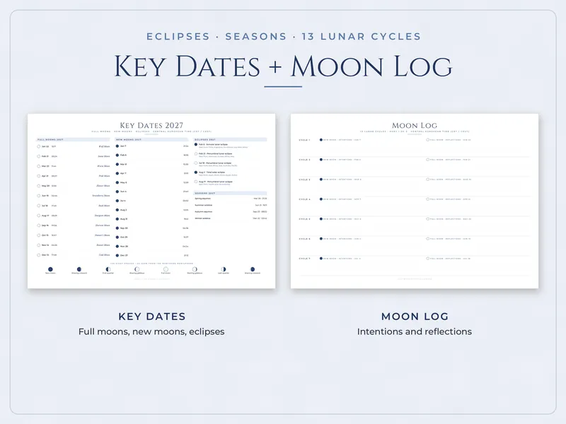 2027 Moon Phase Calendar: dates