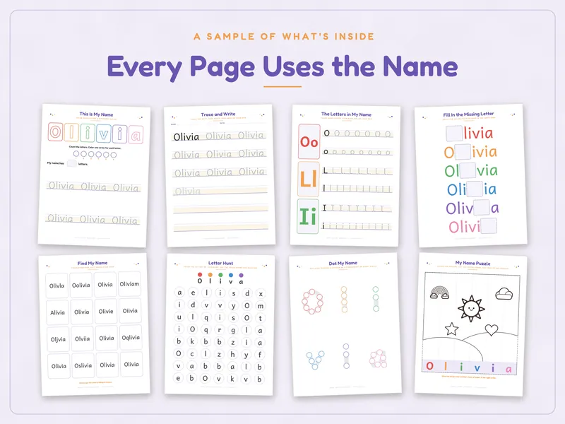 Personalized Name Tracing Worksheets: inside