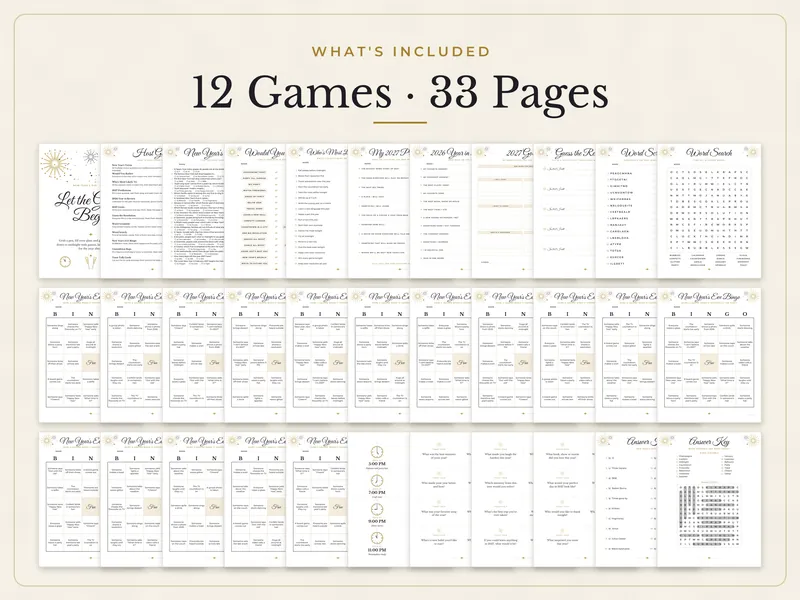 New Year's Eve Party Games 2027: what's included