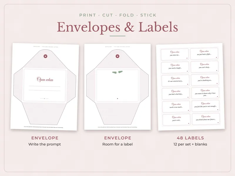 Open When Letters: envelopes