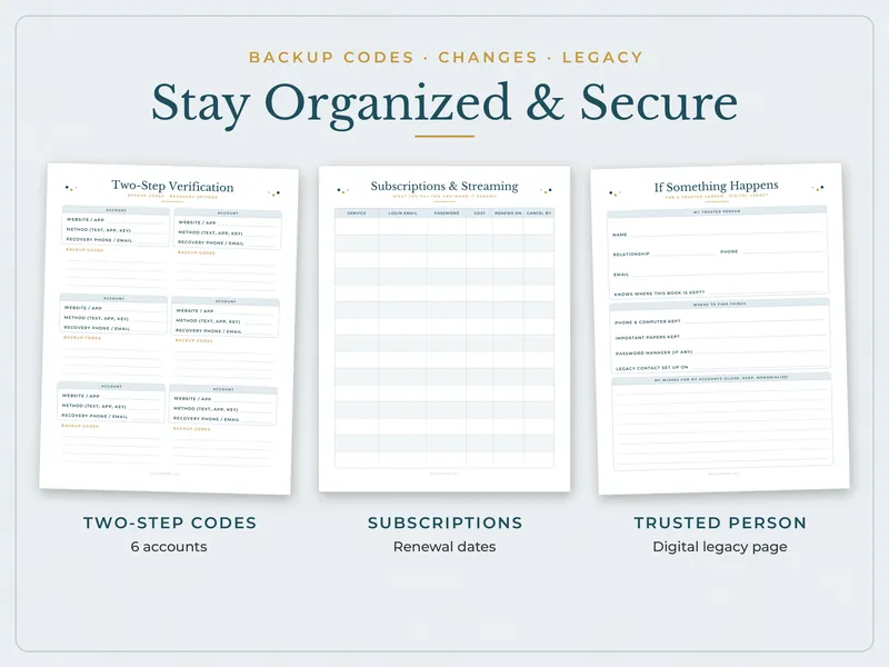 Large Print Password Log Book: security