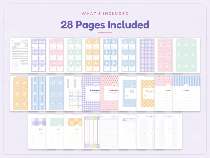 Photocard Binder Inserts and Dividers: what's included