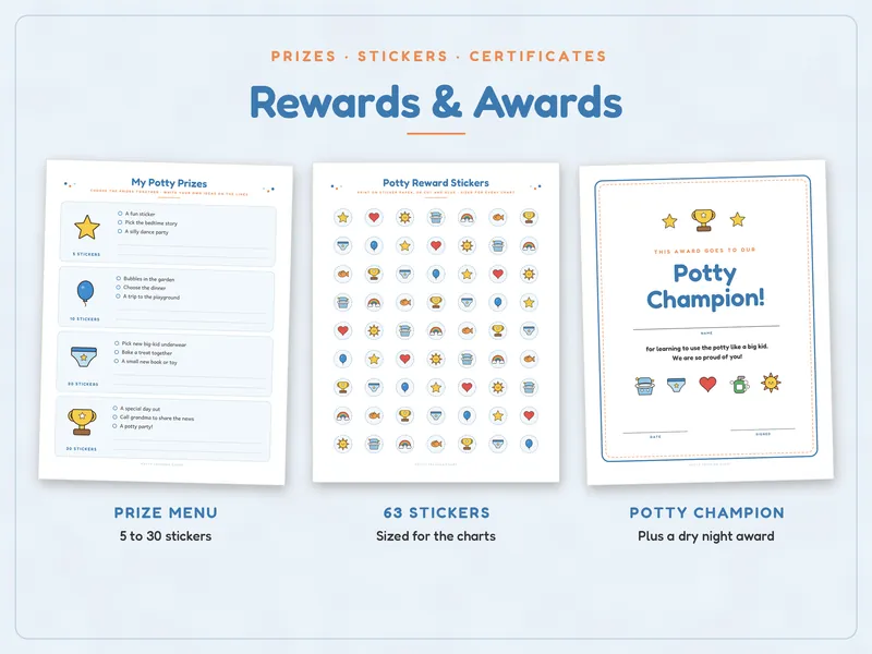 Potty Training Chart Set: rewards