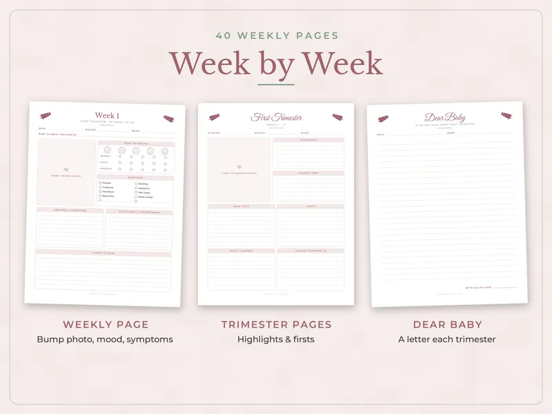 Pregnancy Journal and Planner: weekly