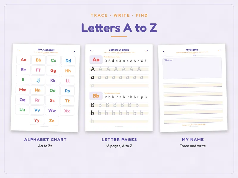 Preschool Learning Binder: letters
