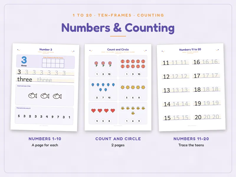 Preschool Learning Binder: numbers
