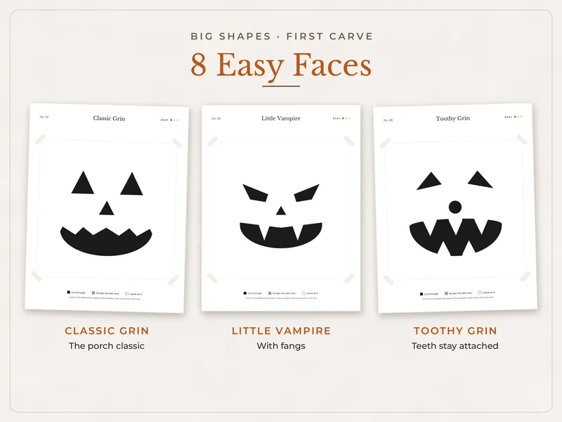 Pumpkin Carving Stencils: easy