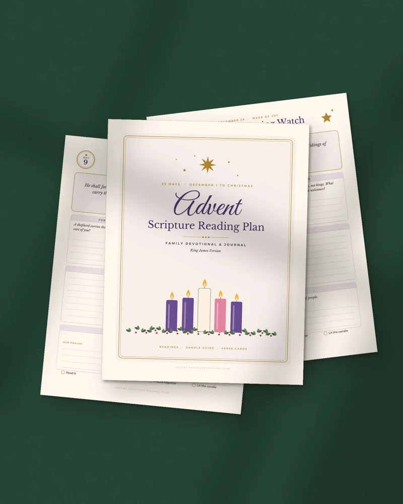 Advent Bible Reading Plan for Families: printed pages fanned out