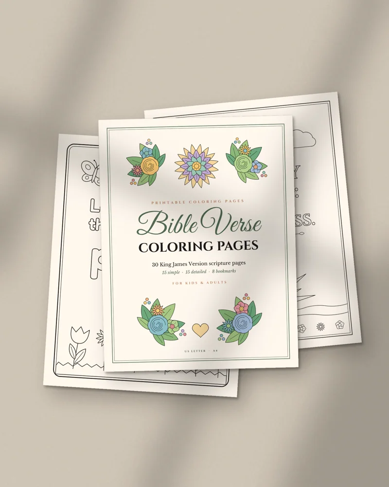 Bible Verse Coloring Pages: printed pages fanned out
