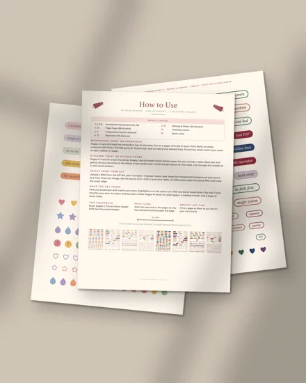Book Annotation Kit: printed pages