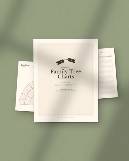 Family Tree & Genealogy Charts: printed pages