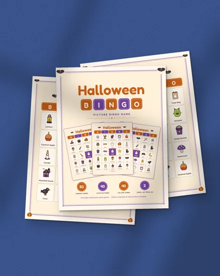 Halloween Picture Bingo: printed pages
