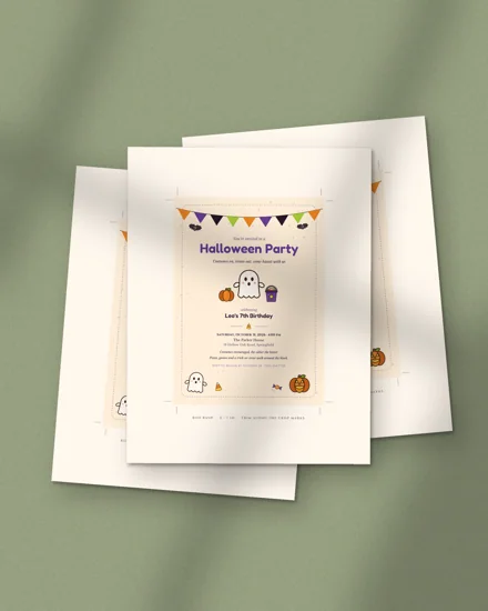 Editable Halloween Party Invitation: printed pages