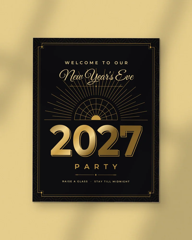 Art Deco New Year's Eve Party Kit: the cover, printed