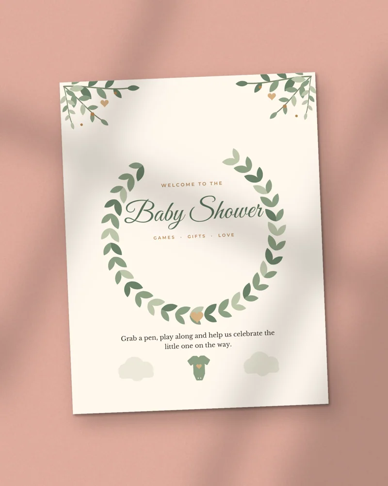Baby Shower Games Bundle: the cover, printed