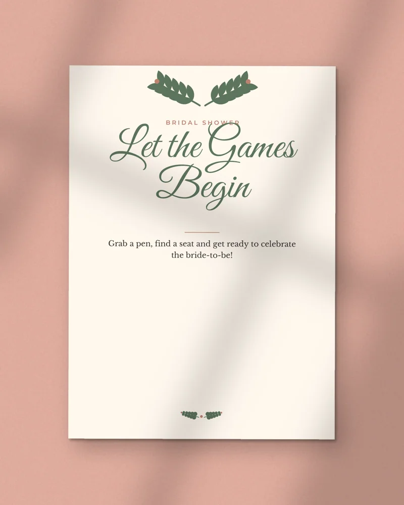 Bridal Shower Games Bundle: the cover, printed