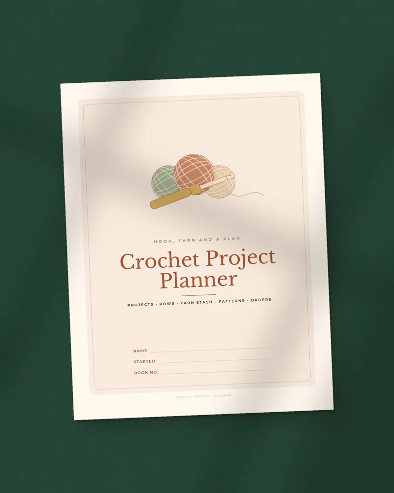 Crochet Project Planner: the cover, printed