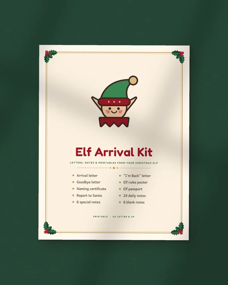 Elf Arrival Kit: the cover, printed