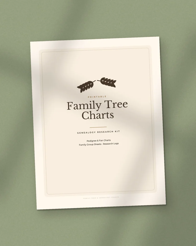 Family Tree & Genealogy Charts: the cover, printed