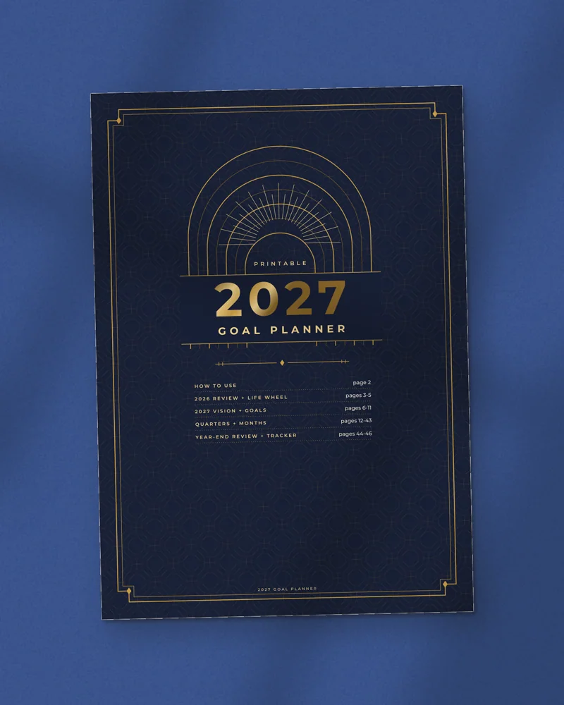 2027 Goal Planner: the cover, printed