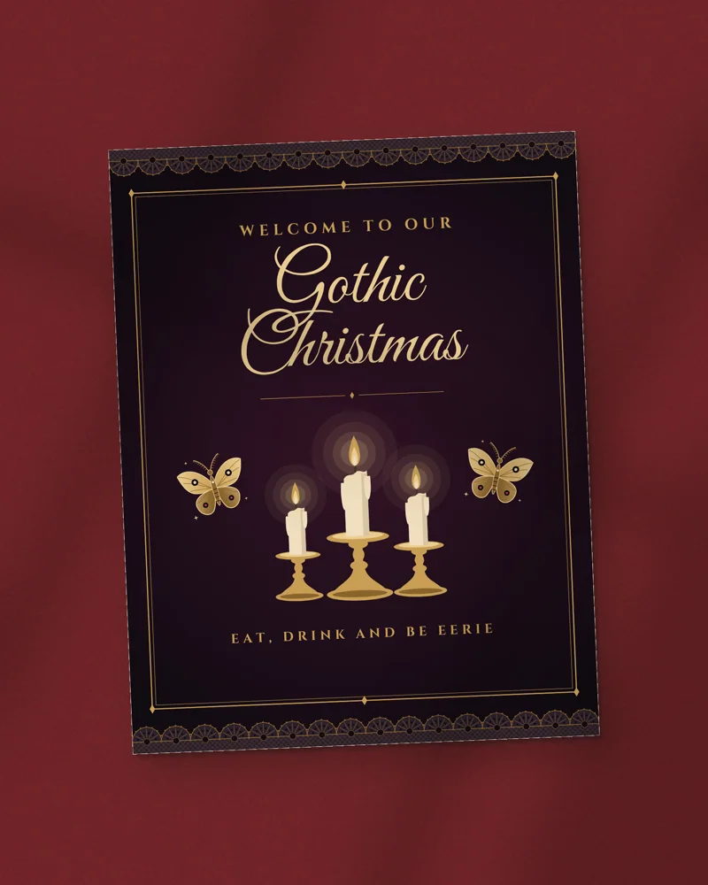 Gothic Christmas Party Kit: the cover, printed