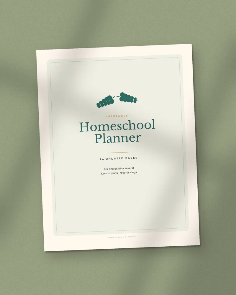Homeschool Planner: the cover, printed