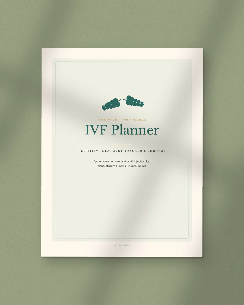IVF Planner: the cover, printed