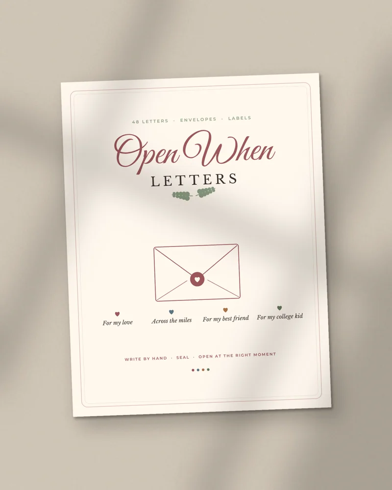 Open When Letters: the cover, printed