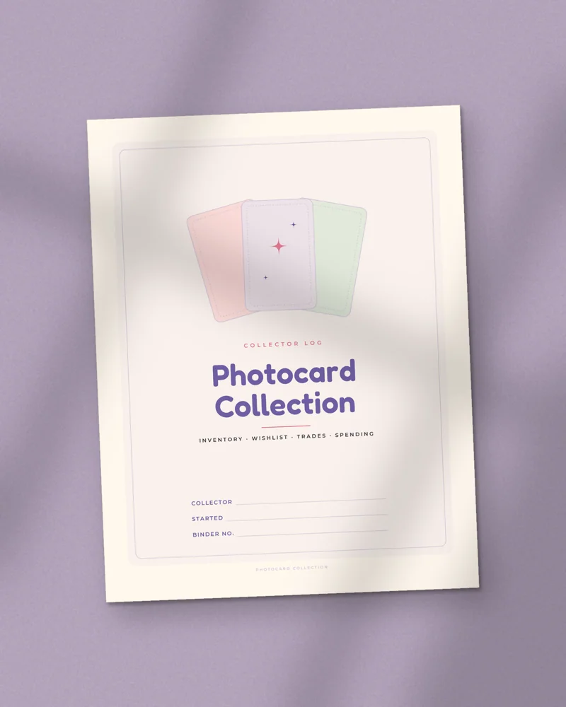 Photocard Collection Tracker: the cover, printed