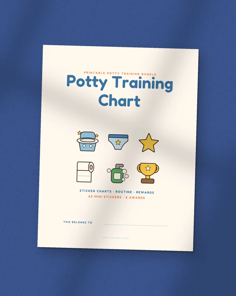 Potty Training Chart Set: the cover, printed
