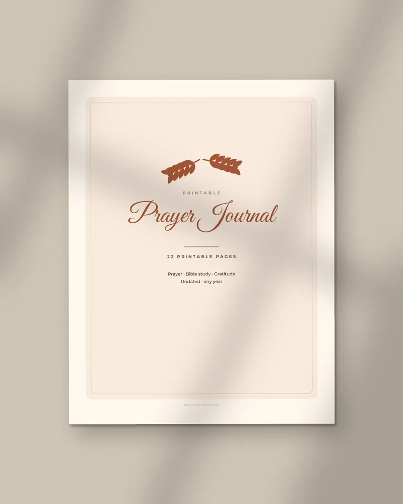 Prayer Journal: the cover, printed