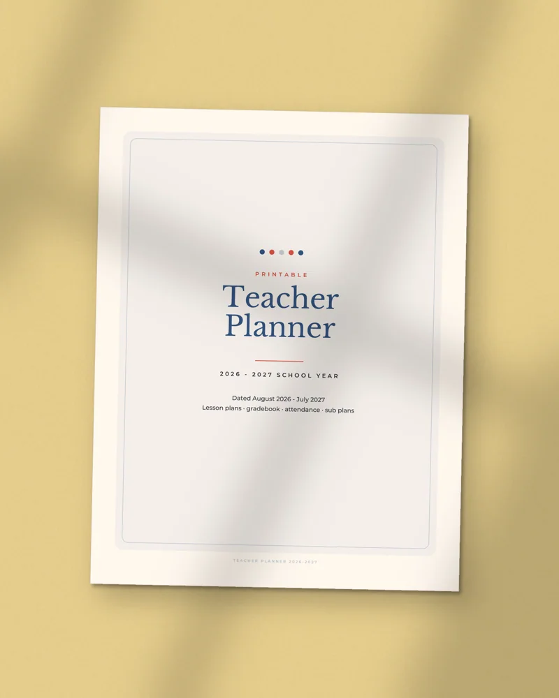 Teacher Planner 2026-2027: the cover, printed