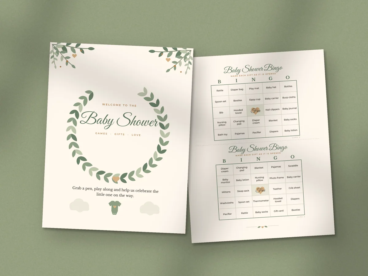 Baby Shower Games Bundle: printed pages