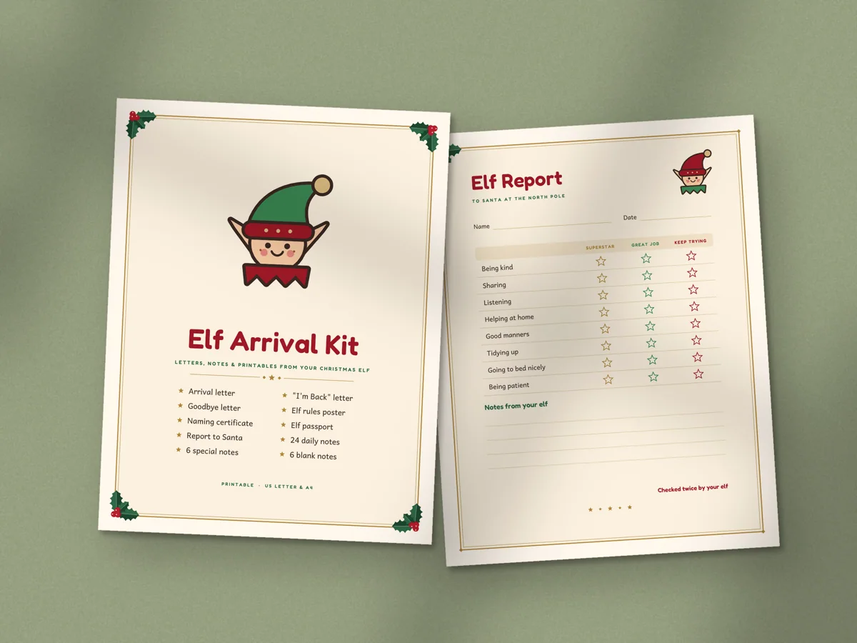 Elf Arrival Kit: printed pages