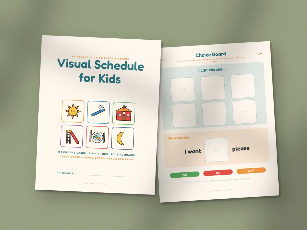 Visual Schedule for Kids: printed pages